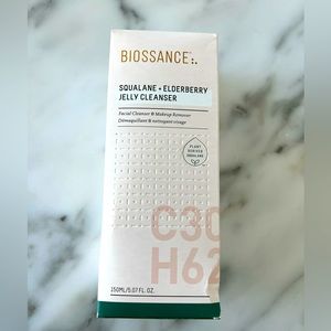 Biossance squalane & elderberry jelly cleanser & makeup remover
